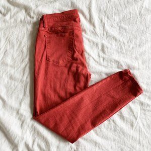 Red stretch skinny jeans by Lakeview Denim